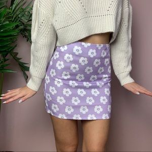 NEW! Purple Daisy Mini Skirt